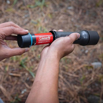 Coleman OneSource Rechargeable LED Flashlight, Water-Resistant Flashlight with OneSource Batteries Shines Up to 1000 Lumens, Rechargeable Heavy-Duty Flashlight for Camping, Emergencies, & Home Usage