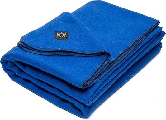 Arcturus Military Wool Blanket - Warm, Thick, Washable - Great for Outdoors, Camping, Stadium Blanket, Picnics, Travel - Car & Bushcraft Survival Kits, Large 64in x 88in 4.5 lb