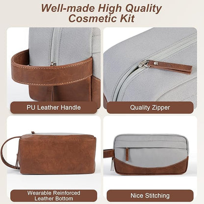 Travel Toiletry Bag for Men, Hanging Toiletry Organizer, Water Resistant Shaving Kit with Large Capacity for Travel Accessories (Grey)