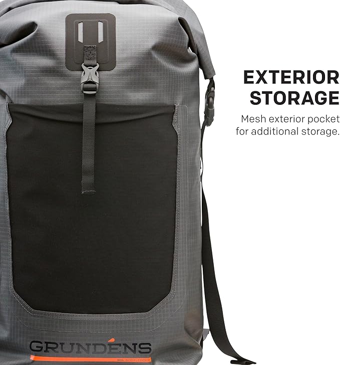 Grundéns Bootlegger Roll Top Backpack | Waterproof, 30L, Black