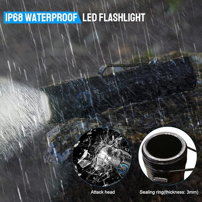 TrustFire MC3 Tactical LED Flashlight 2500 Lumens USB Magnetic Charging Torch Rechargeable Flashlights IP68 Waterproof EDC Flashlight Work Flashlight with Memory Strobe Mode, for Gift Giving