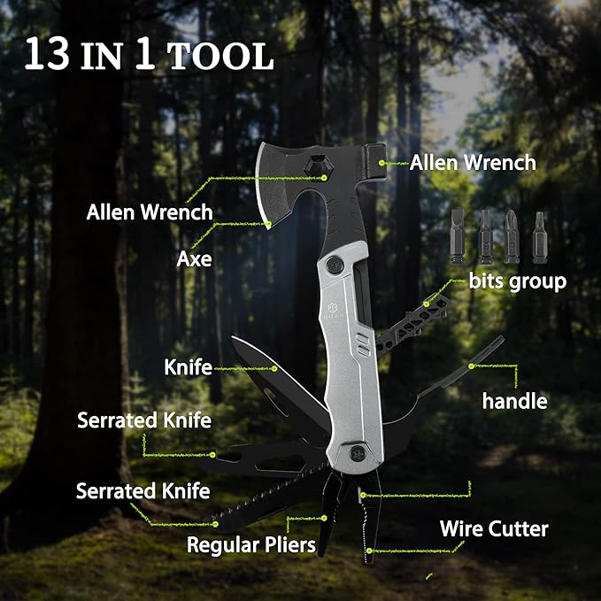 22-in-1 Multitool Pliers with Safety Locking Pocket Knife with Durable Nylon Sheath for Outdoor, Fishing, Camping, Ideal Gifts for Father, Husband, Boyfriend Stocking Stuffers Christmas Gifts for Men