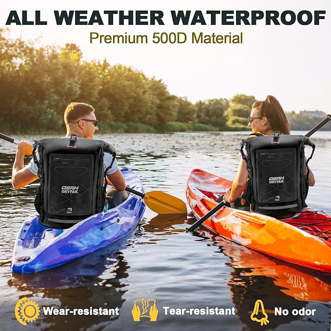 Waterproof Backpack Dry Bag 35L/55L – Heavy Duty Roll-Top Hiking Backpack for Travel, Kayaking, Boating, Camping, Rafting and Fishing