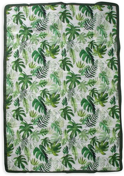 Little Unicorn Outdoor Family Picnic & Beach Blanket, Water-Resistant, Compact Fold, Large Size, 5 x 7 feet, (Tropical Leaf)