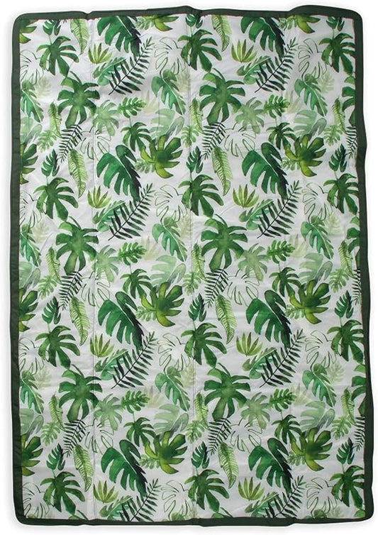 Little Unicorn Outdoor Family Picnic & Beach Blanket, Water-Resistant, Compact Fold, Large Size, 5 x 7 feet, (Tropical Leaf)