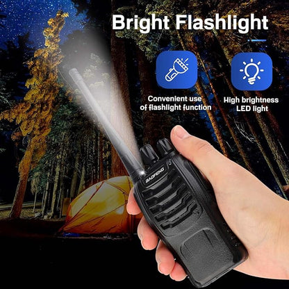 Baofeng Walkie Talkies 888S Rechargeable Long Range with Earpieces for Adults, 16 Channel Professional Radio Handheld Two Way Radios Li-ion Battery and Charger Included (6pack with 6earpiece)