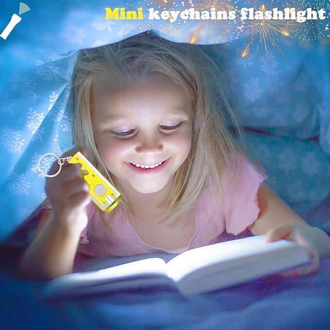 40 Packs Mini Flashlight Keychain Bulk Colorful Small Portable LED Lights Ultra Bright Flashlight Key Ring for Outdoor Camping Activity, 8 Colors