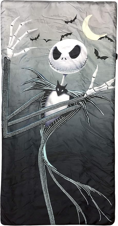 Jay Franco Disney Nightmare Before Christmas Slumber Sack - Cozy & Warm Kids Lightweight Slumber Bag/Sleeping Bag - Featuring Jack Skellington (Official Disney Product)