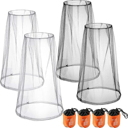 HESTYA 4 Pack Mosquito Net Face Mesh Net Protecting Net for Outdoor Hiking Camping Climbing Mosquito Fly Insects Preventing