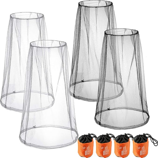 HESTYA 4 Pack Mosquito Net Face Mesh Net Protecting Net for Outdoor Hiking Camping Climbing Mosquito Fly Insects Preventing