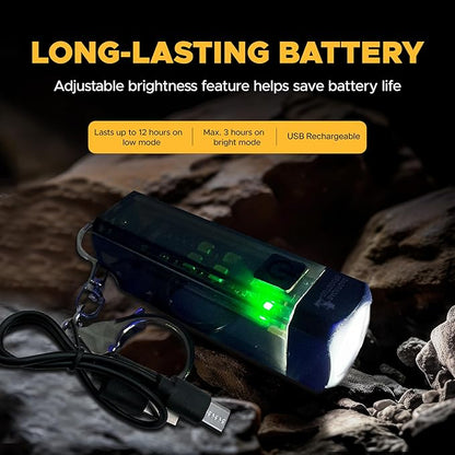 200 Lumen Rechargeable Keychain Flashlight Waterproof