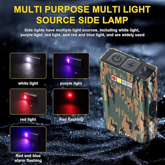AVNICUD LED Mini Flashlights, 1100 Lumens Small Flashlight with 4 Side LED & Keychain, 5 Modes Rechargable Handheld Pocket Torch with High Lumens for Camping, Outdoor-(Colourful)