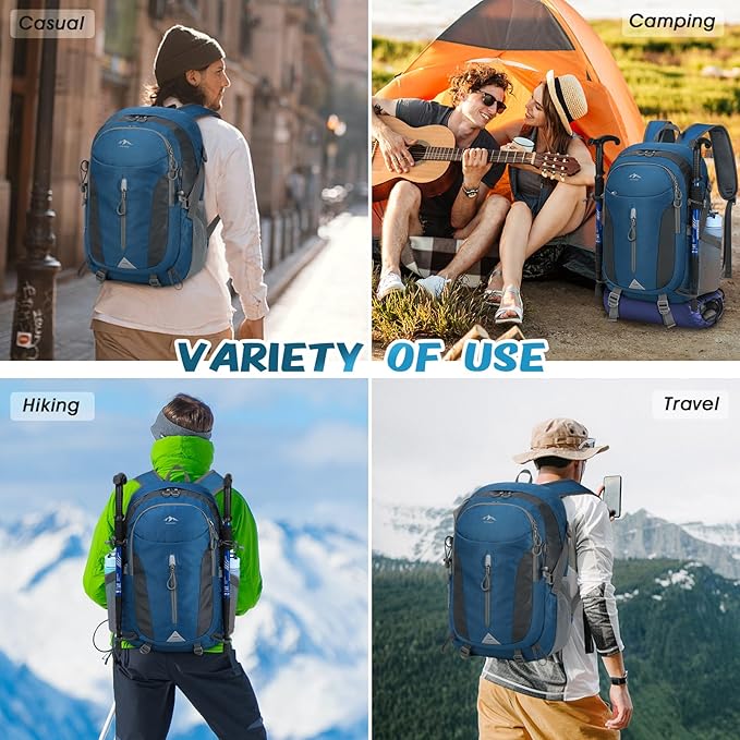 RAINSMORE Hiking Backpack 40L Lightweight Packable Camping Backpack Waterproof Travel Daypack Men Women Hiking Daypack