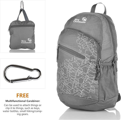Outlander Packable Handy Lightweight Travel Hiking Backpack Daypack-Grey-L
