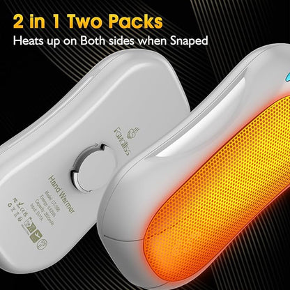 2 Pack Hand Warmers Rechargeable 5200mAh,FANDLISS Electric Hot Hands Hand Warmers,Quick Heating Pocket Heater Reusable Hand Warmer for Outdoor Working/Camping/Golf/Pain Relief,Gifts for Men/Women