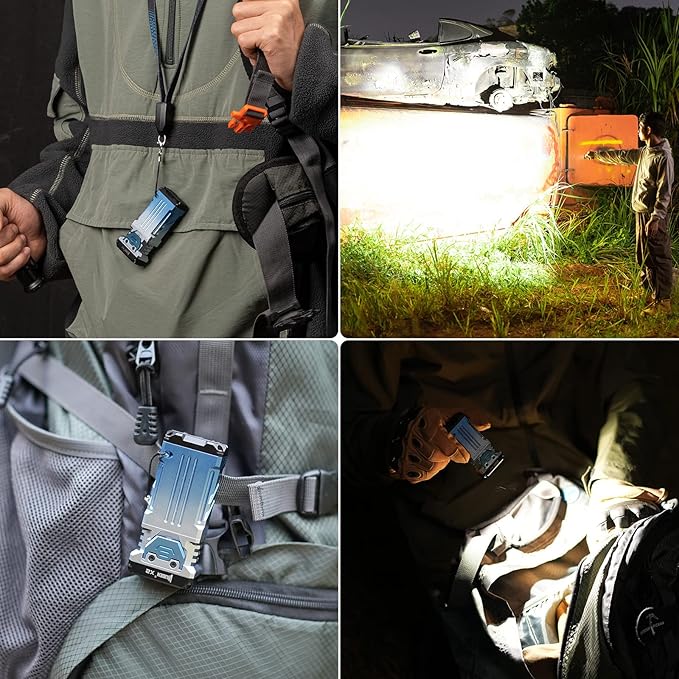WUBEN X2 1,800 High Lumens Outdoor Pocket Flashlight 90+ High CRI, 175° Floodlighting Mini Rechargeable Flashlight for EDC, Camping, Night Walk, Emergency with 6 Light Modes, Type-C Charging Lanyard