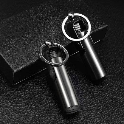 SOMGEM Permanent Match Keychain 2 Pack, Kerosene Refillable, Waterproof Flint Fire Starter for Outdoor Camping Emergency Survival Gear