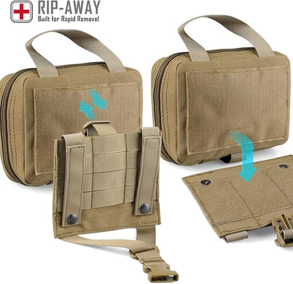 Tactical EMT Pouch, Rip Away Molle Medical Pouches IFAK Tear-Away First Aid Kit Emergency Survival Bag for Travel Outdoor Hiking