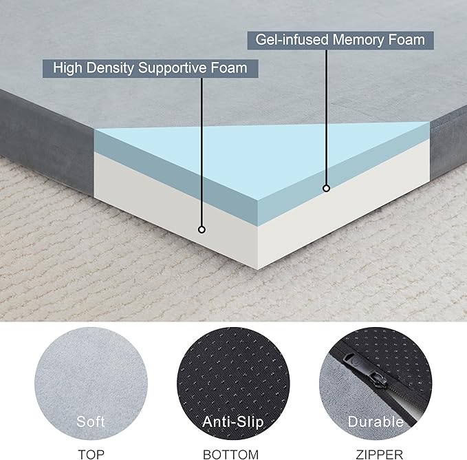 Sleeping Pad for Adults, Comfortable Thick Floor Sleeping Mats for Car Truck Tent with Removable Travel Bag