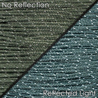West Coast Paracord – 95 Tensile Strength - 1 Strand Reflective Paracord (50 Feet, Camo Green)