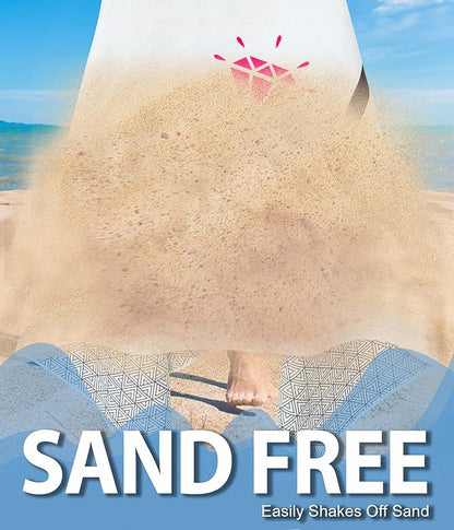 Microfiber Beach Towel – Bride Quick Dry Lightweight Sand Free Oversized Towel Accessories Travel Must Have Swim Pool Yoga Camping Gear Summer Cruise Ship Essentials Cloud Compact Gift 71" 32"