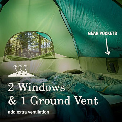 Coleman Sundome 6-Person Tent with Rainfly, Weatherproof Tent Sets Up in 10 Mins
