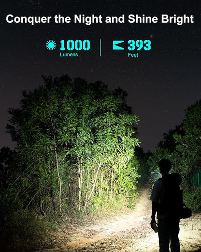 SK03 PRO Small Flashlights Powerful, LED Rechargeable Flashlight USB C, 1000 High Lumens EDC Flashlight with Magnetic Bracket, 4 Colors Filters, 10 Modes for Outdoor, Camping, Emergency