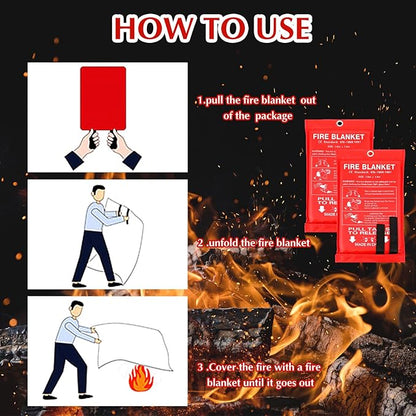 Macarrie 20 Pack 39” x 39” Fire Blanket Emergency Fire Blanket for Home and Kitchen Suppression Blanket Safety Fiberglass Fireproof Blanket Survival for Fireplace Car Office Camping (Red)