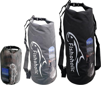 Fishoholic Dry Bag - Waterproof Gear Bags - Fail-Safe Snap - Made Tough & Durable for Kayaking Boating Fishing Hiking Camping Paddle Board & Tailgaiting