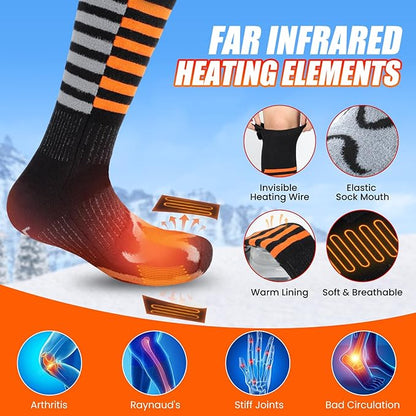 Heated Socks, Rechargeable Heated Socks for Men Women, Battery Powered Foot Warmer with APP Control for Winter Hunting Skiing Camping Hiking