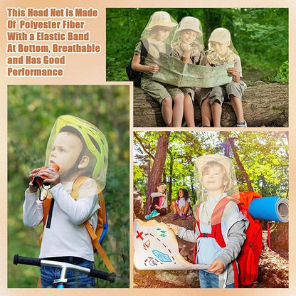 6 Pack Mosquito Head Net Bug Head Net Insects Mesh Head Net for Outdoor Face Neck Head Protecting