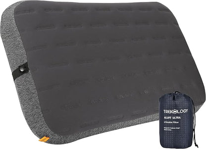 TREKOLOGY Large Inflatable Pillow for Camping, Inflatable Camping Pillow Air Pillow Blow Up Pillow Camping Pillows for Sleeping Inflatable Pillows for Sleeping Inflatable Lumbar Pillow ALUFT Ultra
