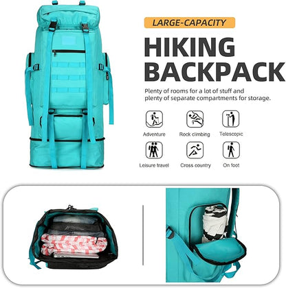 100L Hiking Camping Backpack Tactical Backpack for Men Large Survival Hunting Waterproof Backpack Molle Rucksack Military Camping Backpacking Daypack