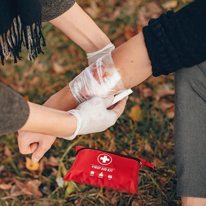 Mini First Aid Kit, Upgraded 140 Pieces First Aid Kit for Car, Essential Home Emergency Kit, Portable Compact Medical Kit for Kitchen, Office, Vehicle, Outdoor, Camping, Hiking