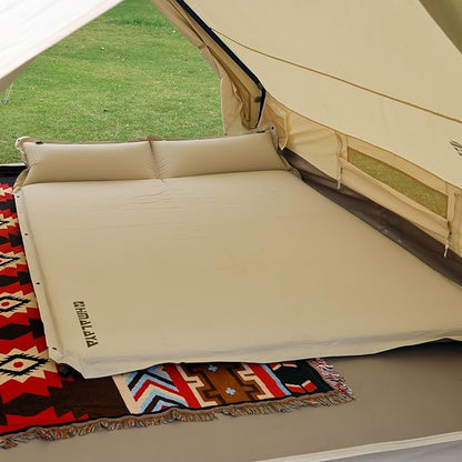Lightweight Camping Sleeping Pad Inflatable Sleeping Mat Compact Camping Air Mattress with Pillow 2 Person Backpacking Foam Sleeping Pad