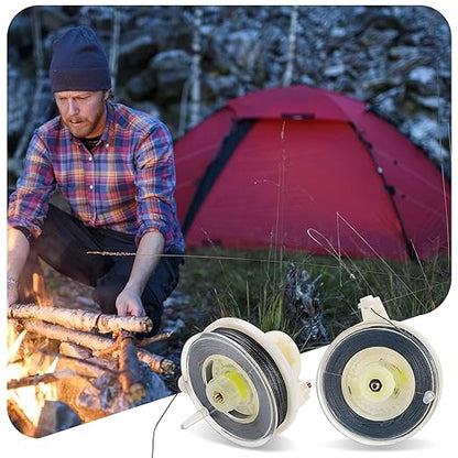 2 Pcs Kevlar Trip Wire on Reusable Reel (85ft),Trip Wire for Perimeter Trip Alarm 12 Gauge and Trip Wire Alarm Device,Kevlar Line for Camping Perimeter Alarm and Early Warning Security Trip Alarm