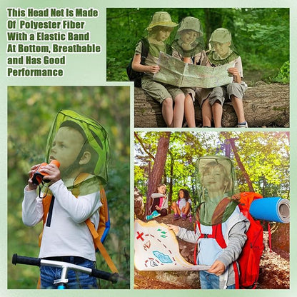 6 Pack Mosquito Head Net Bug Head Net Insects Mesh Head Net for Outdoor Face Neck Head Protecting