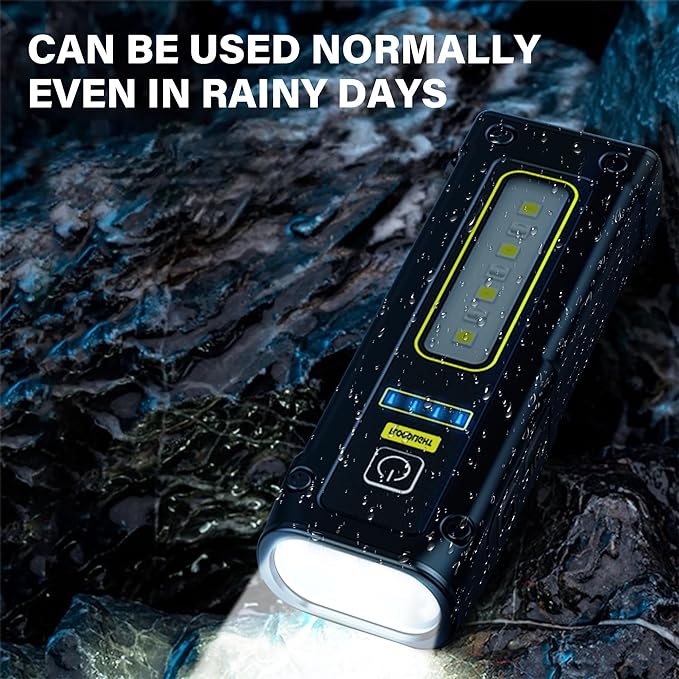 Portable Rechargeable LED Work Light, Mini Magnetic Flashlights for Mechanics with COB Sidelight, Small Multi-Use Waterproof Super Bright Car Repair Emergency Trouble Light