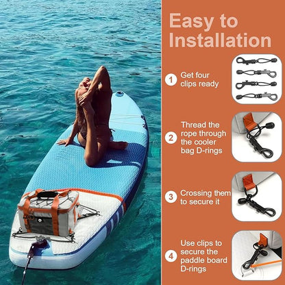Paddle Board Cooler, Paddleboard Cooler Deck Bag with Detachable Bottle Opener, Paddle Board Accessories, Sup Cooler Bag for Beach, Camping, Kayaking, Travel
