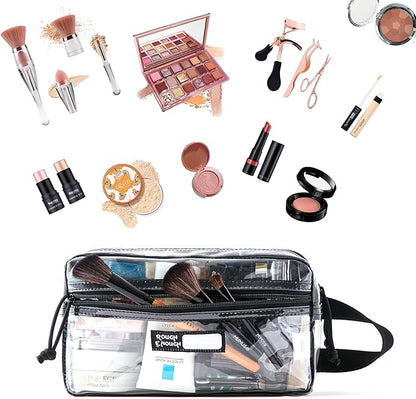 Rough Enough Clear Travel Toiletry Bag for Men Women Traveling Toiletries Essentials Shaving Hygiene Dopp Kit