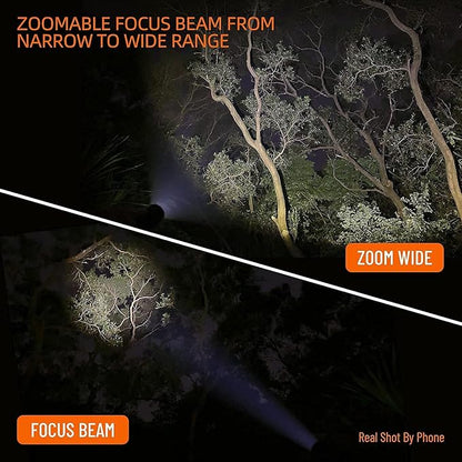 NICRON 800 Lumen N8F Flashlight with 5 Modes,Zoomable LED Flashlight with Rechargeable Battery and Micro-USB,IP65 Waterproof and Dustproof,Suitable for Camping,Hiking,Fishing, Jogging,Outdoors