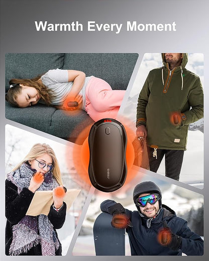Hand Warmers Rechargeable 2 Pack - 15Hrs Long Heating Rechargeable Heater, Reusable Handwarmers, Portable Pocket Electric Hand Warmer Use As Winter Warm Christmas Birthday Gift