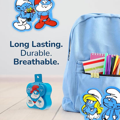 BioSwiss Bandages, The Smurfs Classic Shaped Self Adhesive Bandage, Latex Free Sterile Wound Care, Fun First Aid Kit Supplies for Kids and Adults, 50 Count Plastic Case