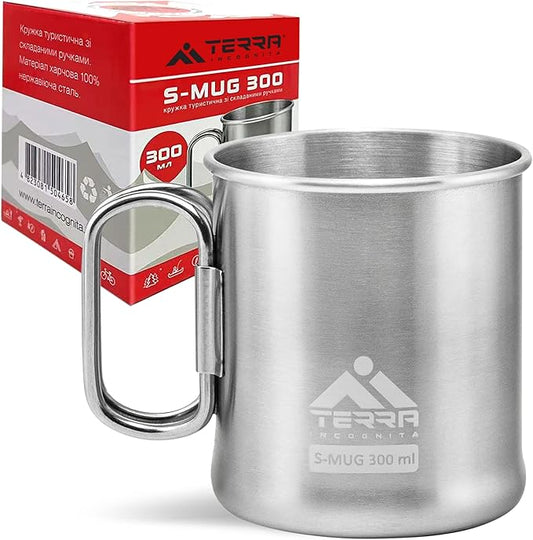 Stainless Steel Camping Mug - Lightweight & Durable Backpacking Cup - BPA-Free Camping Cups Metal for Outdoor Adventures (10 oz)