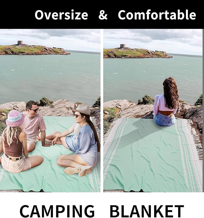 Large Soft Picnic Blanket Outdoor Law Grass Mat Park Car Travel Europe Mexico Trip Beach Towel Outside Summer Vacation Stuff Accessories Road Trip Essential Camping Gear Ship Cruise Gear Must Haves