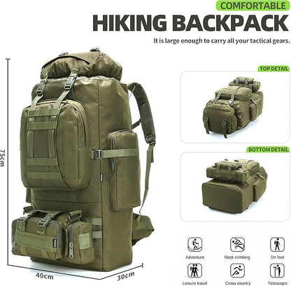 100L Camping Hiking Backpack Molle Rucksack Military Camping Backpacking Daypack
