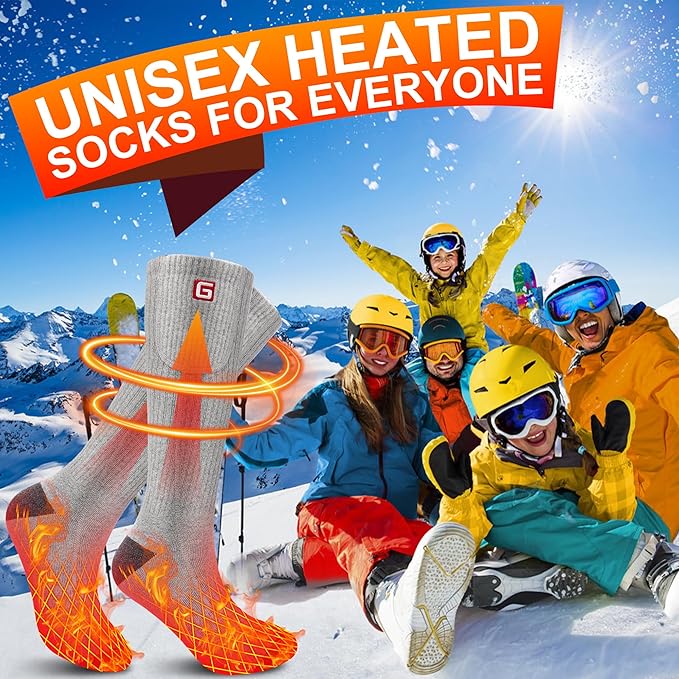 SVPRO Electric Heated Socks Men Women Rechargeable Heating Socks Washable Battery Thermal Foot Warmer Socks Winter Warm Socks