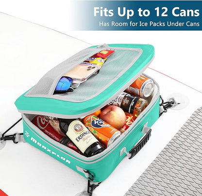 Waterproof PVC Paddleboard Cooler Deck Bag - 12 Can Soft Insulated Cooler for Paddleboarding, Camping, Kayaking