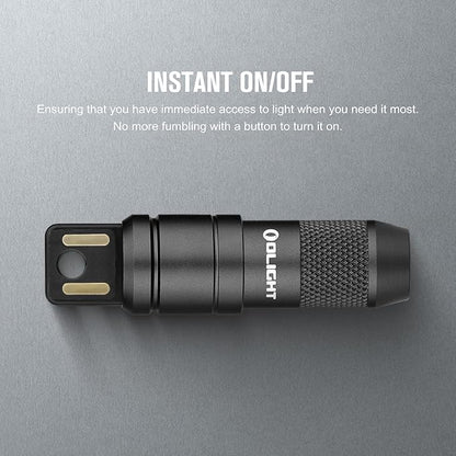 OLIGHT IMINI 2 EDC Rechargeable Keychain Flashlight, 50 Lumens Compact and Portable Mini Light, Tiny LED Keyring Lights with Built-in Battery Ideal for Everyday Carry and Emergencies (Black)