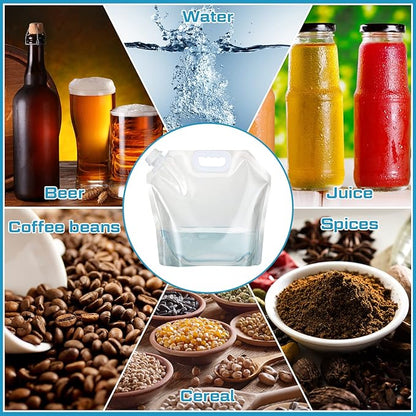 20 Pcs Collapsible Water Container Bag 2.6 Gallon Ice Bath Bags Foldable Water Bag Cold Plunge Accessories Emergency Water Pouches for Camping, Hiking, Emergency, Freezable, Athletes
